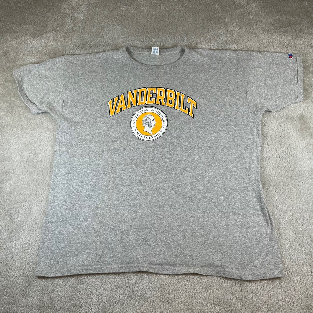 Vintage Champion Vanderbilt University T-Shirt Mens XXL Gray Short Sleeve USA